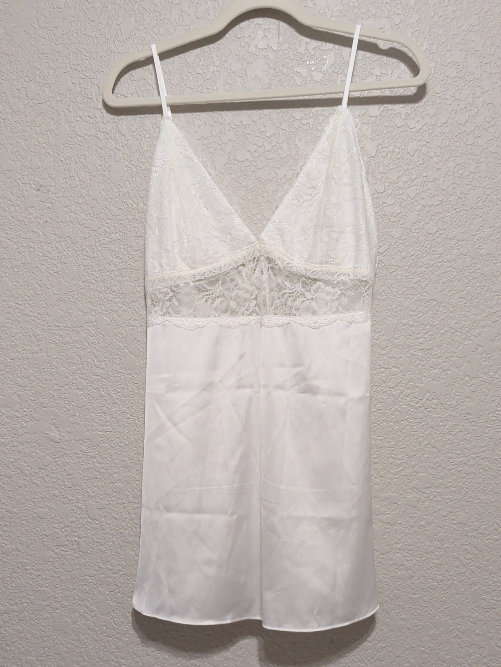 Lulu's Kiss Me Goodnight white lace satin mini low back lingerie slip dress - Picture 6 of 11